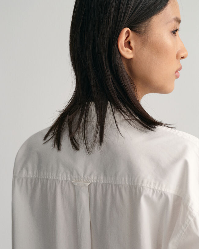 Camisa extragrande de popelina con puños anchos