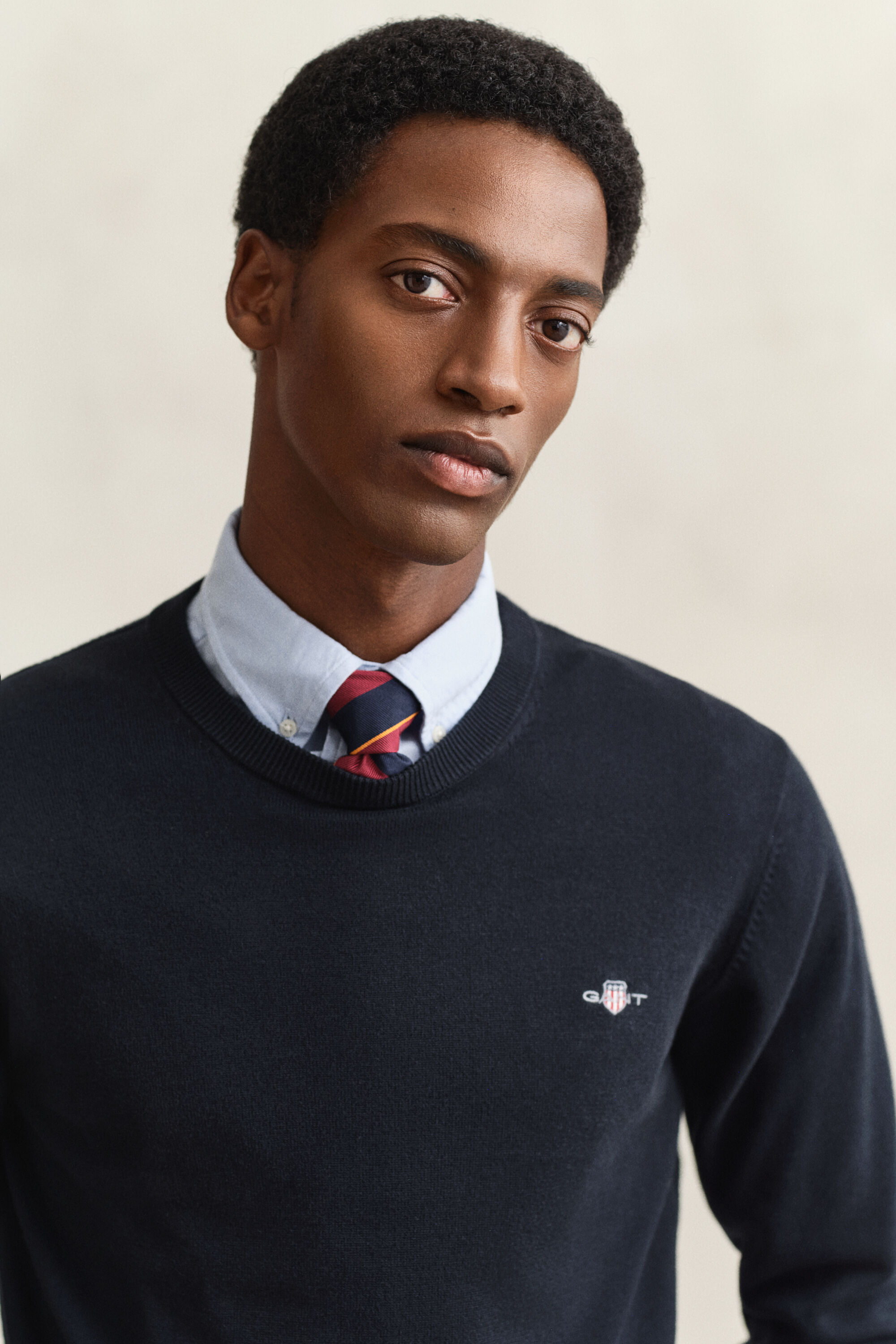 Jersey de algodón con cuello redondo