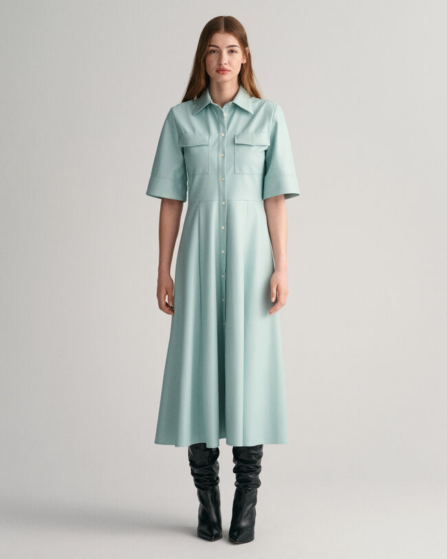 Vestido camisero de piel sintética