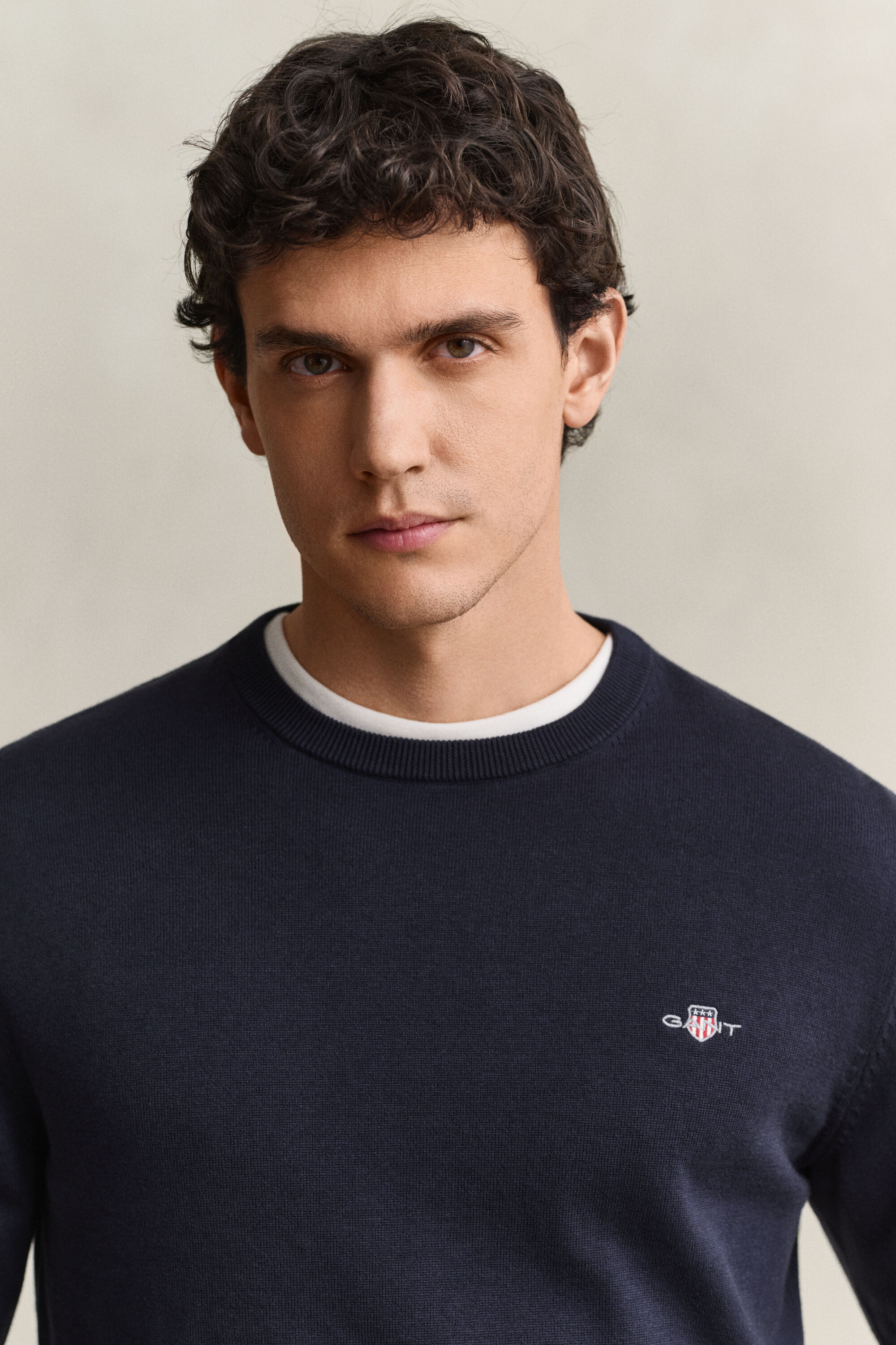 Jersey de algodón con cuello redondo