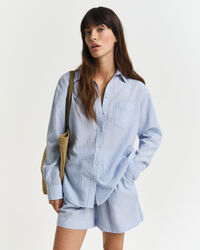 Camisa Relaxed Fit de sirsaca a rayas del mismo tono