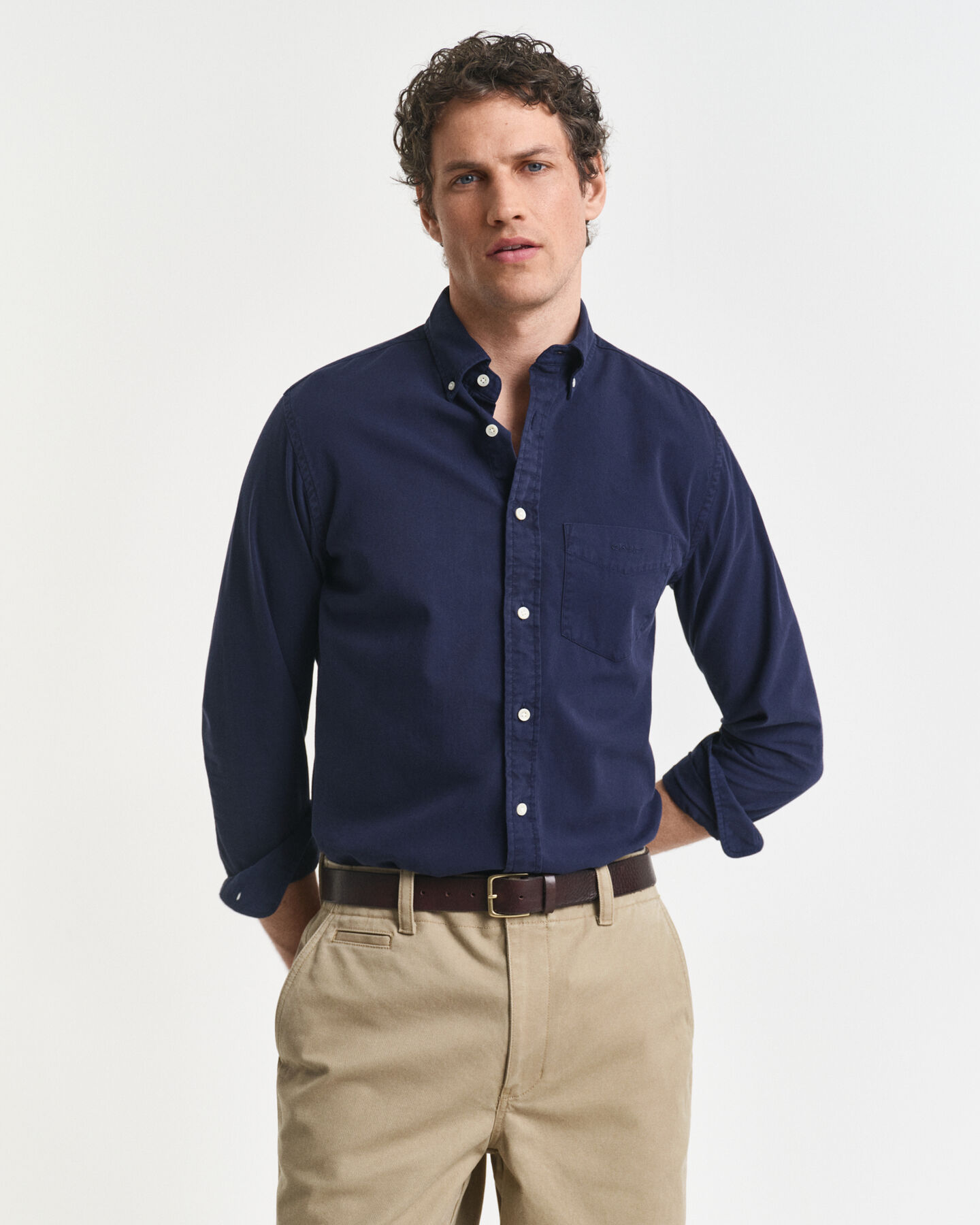 Camisa Regular Fit de sarga
