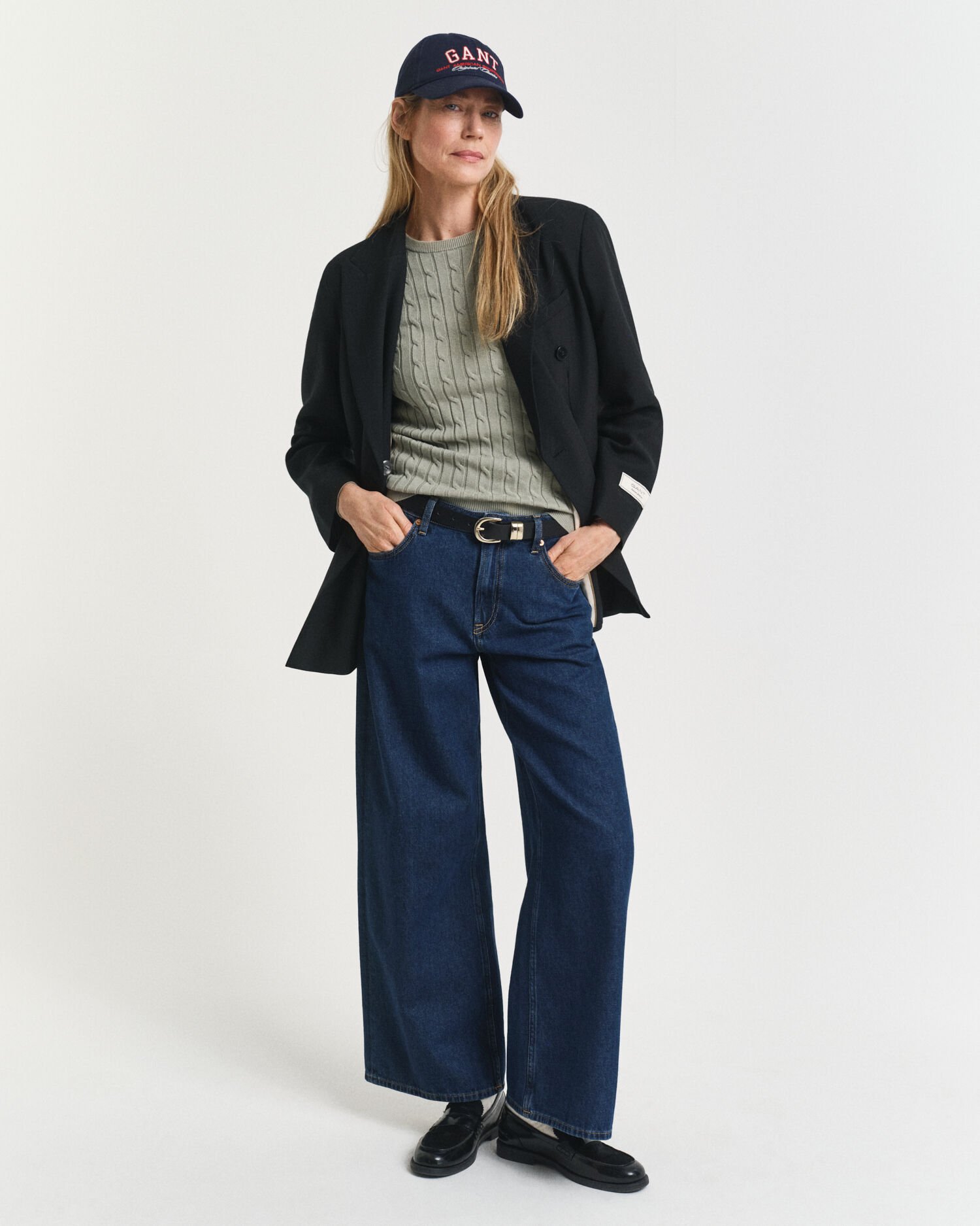 Jersey de cuello redondo y punto de ochos