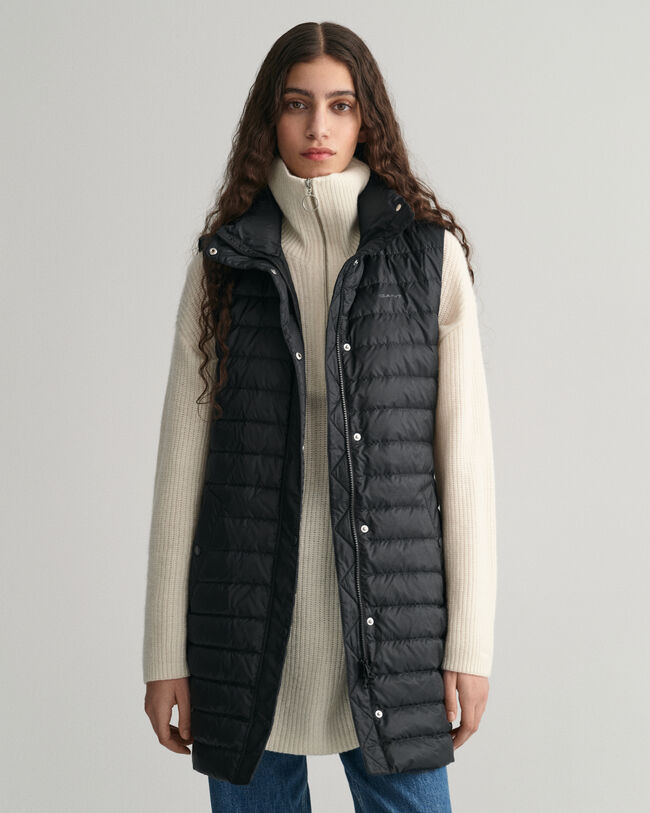 Chaleco largo de plum&oacute;n ligero