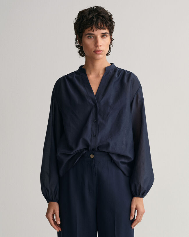 Blusa Relaxed Fit de seda y algodón