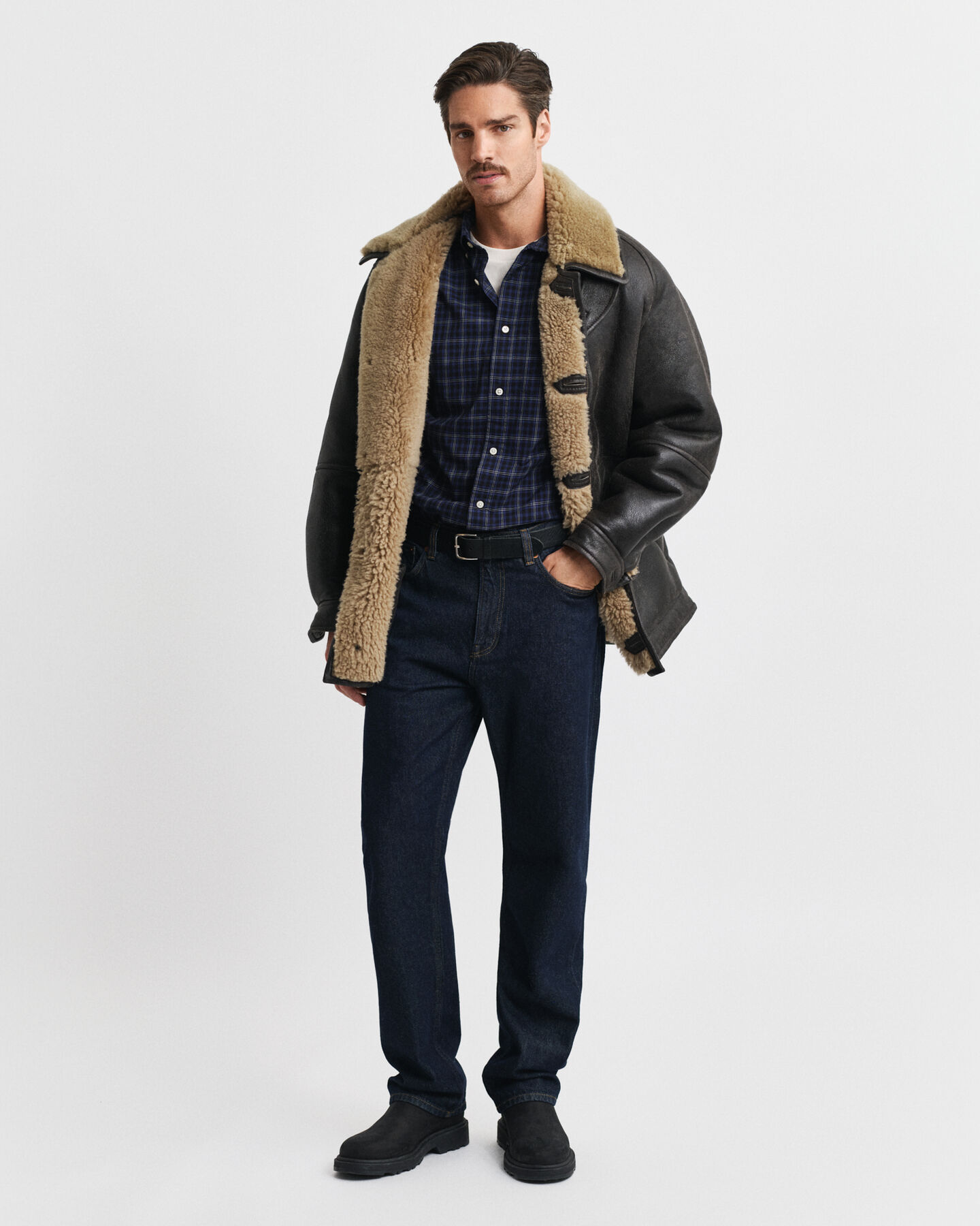 Camisa de popelina clásica de cuadros Regular Fit