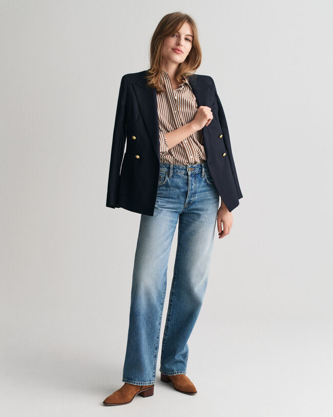 Camisa Regular Fit clásica de popelina a rayas