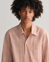 Camisa Relaxed Fit de manga corta y cuadros Seersucker