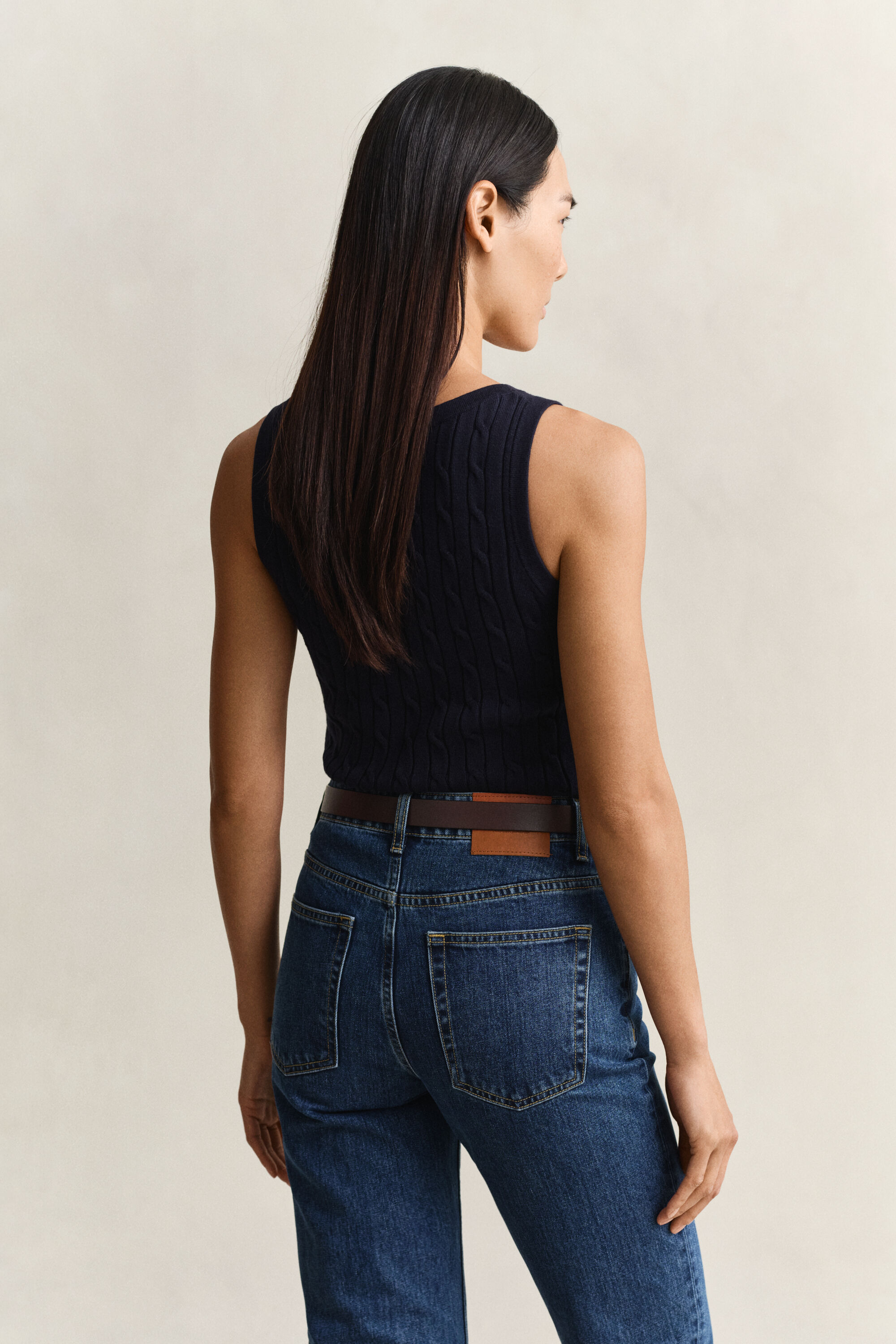 Camiseta sin mangas de punto de ochos