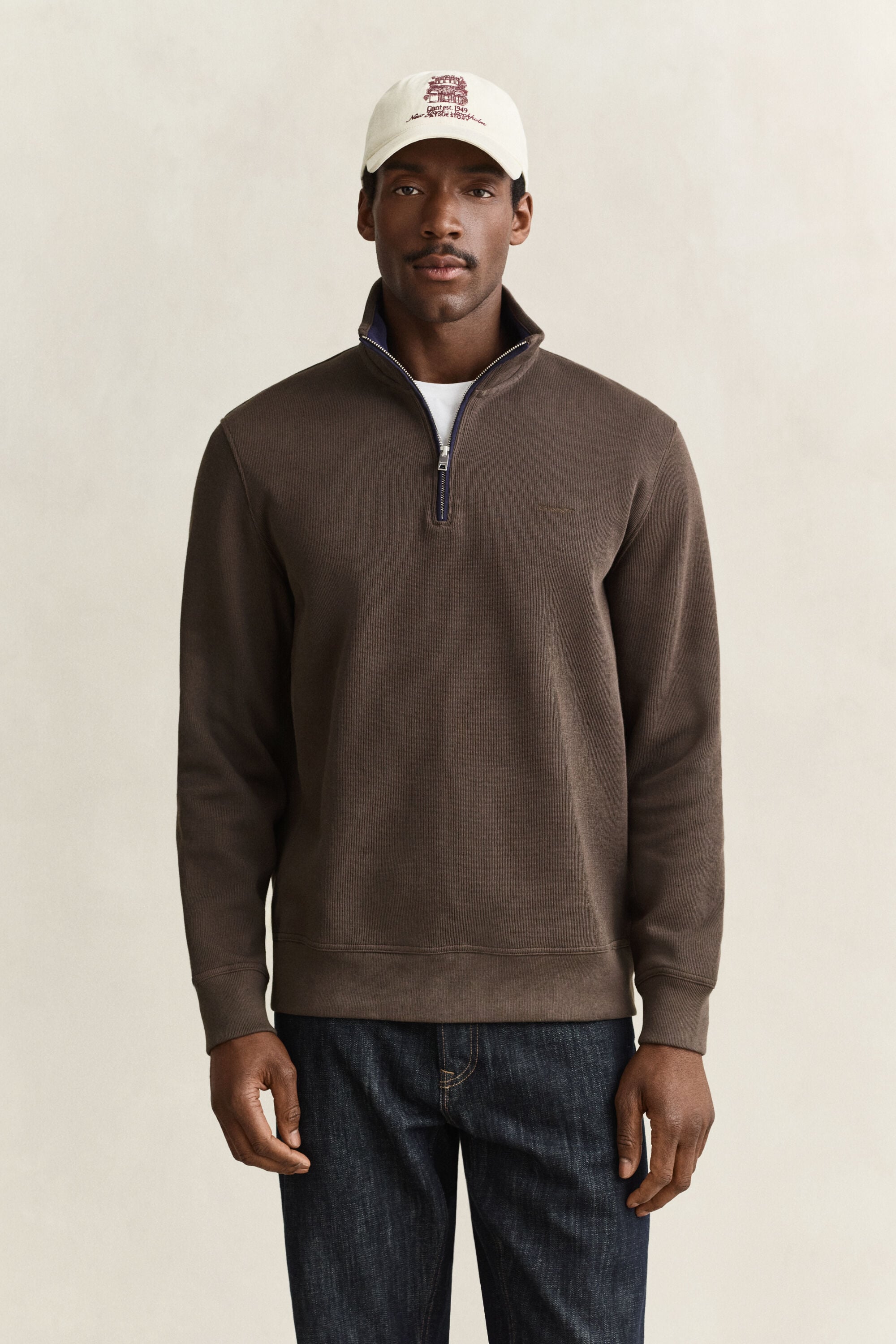 Sudadera Sacker Rib con media cremallera