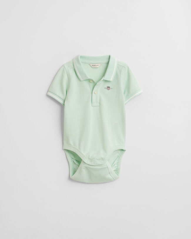 Body de piqu&eacute; con ribetes en contraste Baby