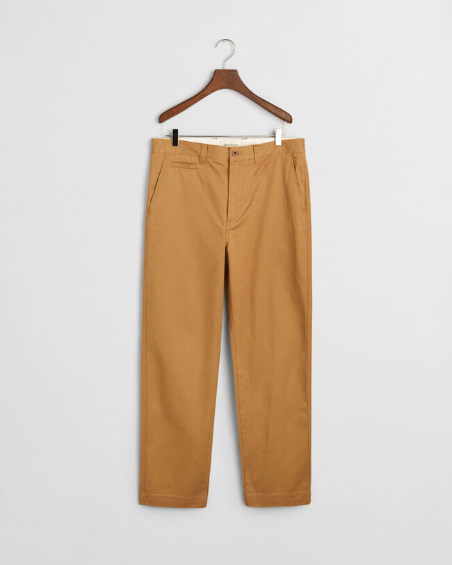 Pantalones chinos Regular Fit de algod&oacute;n cepillado
