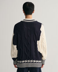 Jersey de cuello de pico con intarsia