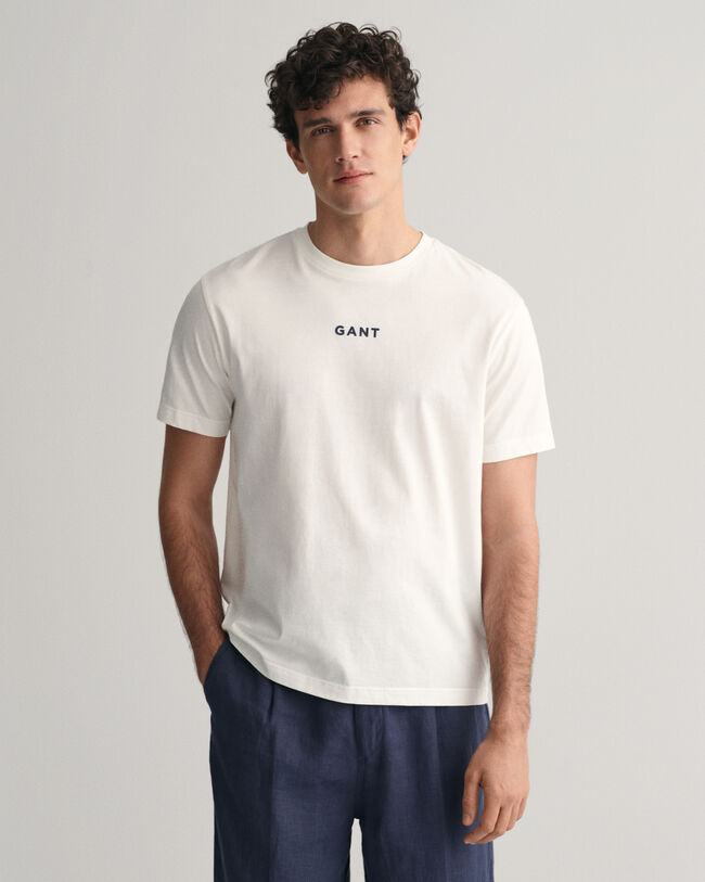 Camiseta GANT Logo peque&ntilde;o en contraste