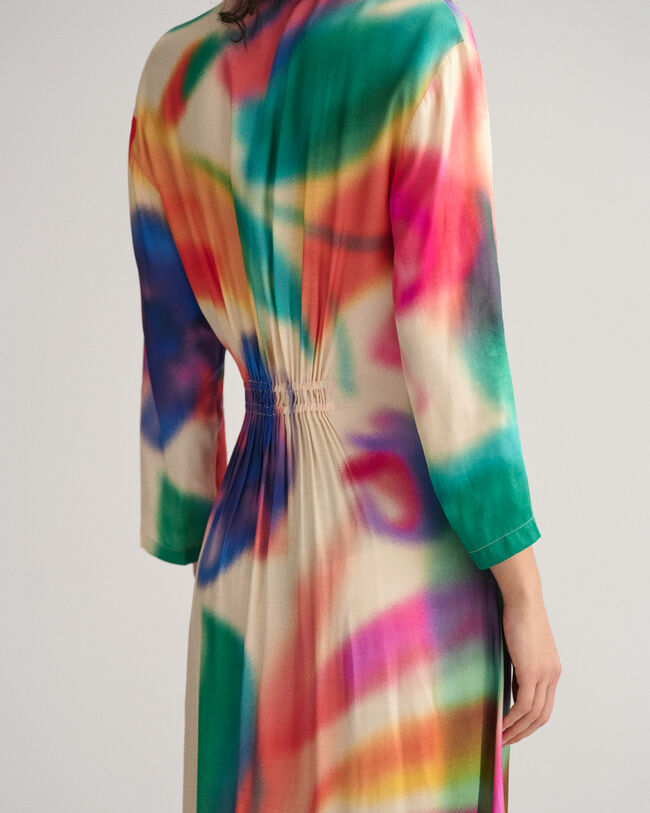 Vestido fruncido con estampado de flores