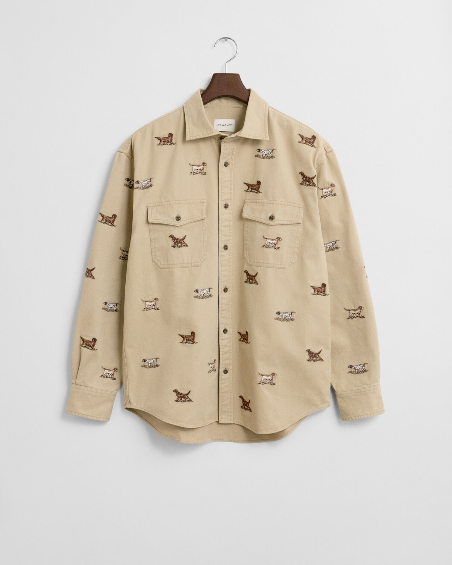 Camisa Relaxed Fit de sarga bordada