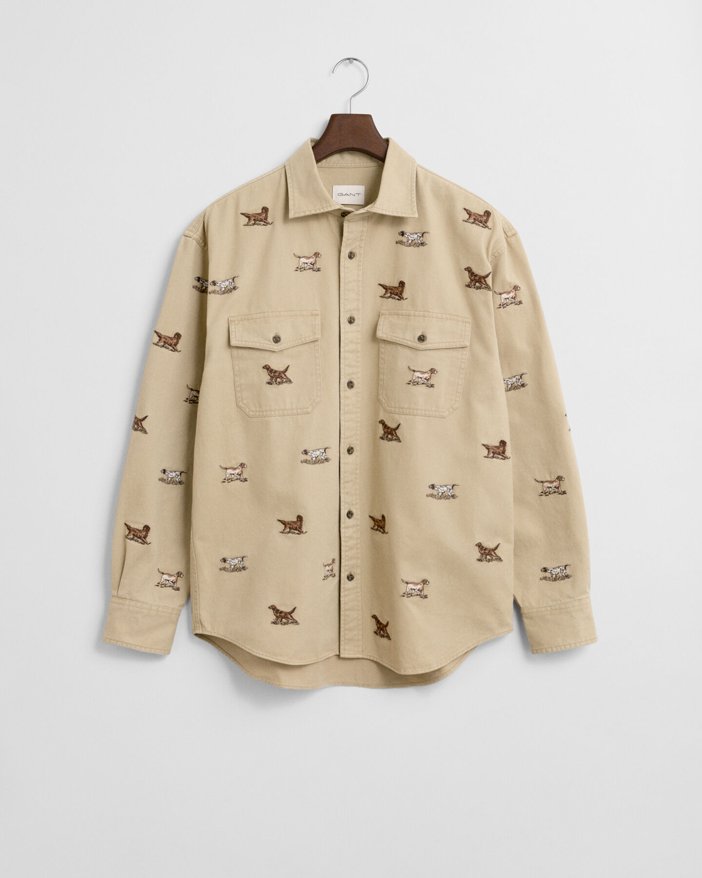 Camisa Relaxed Fit de sarga bordada