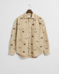 Camisa Relaxed Fit de sarga bordada