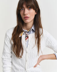 Cárdigan de punto de ochos en algodón elástico