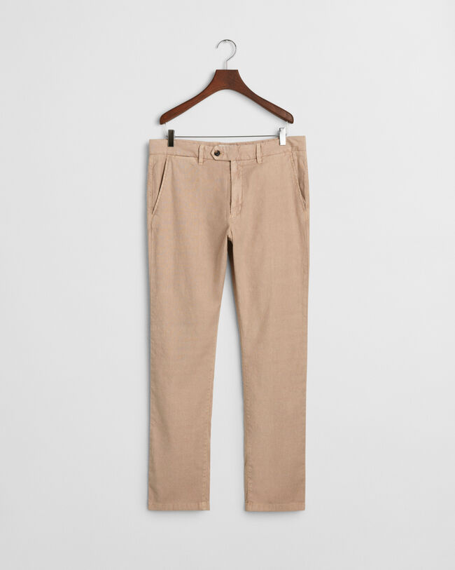 Pantalones chinos Slim Fit de algodón y lino