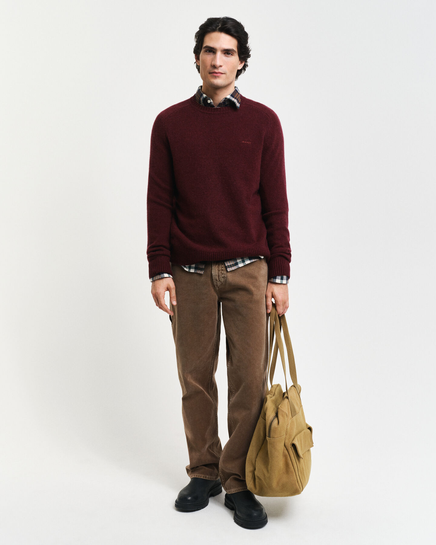 Jersey de cuello redondo en mezcla de lana