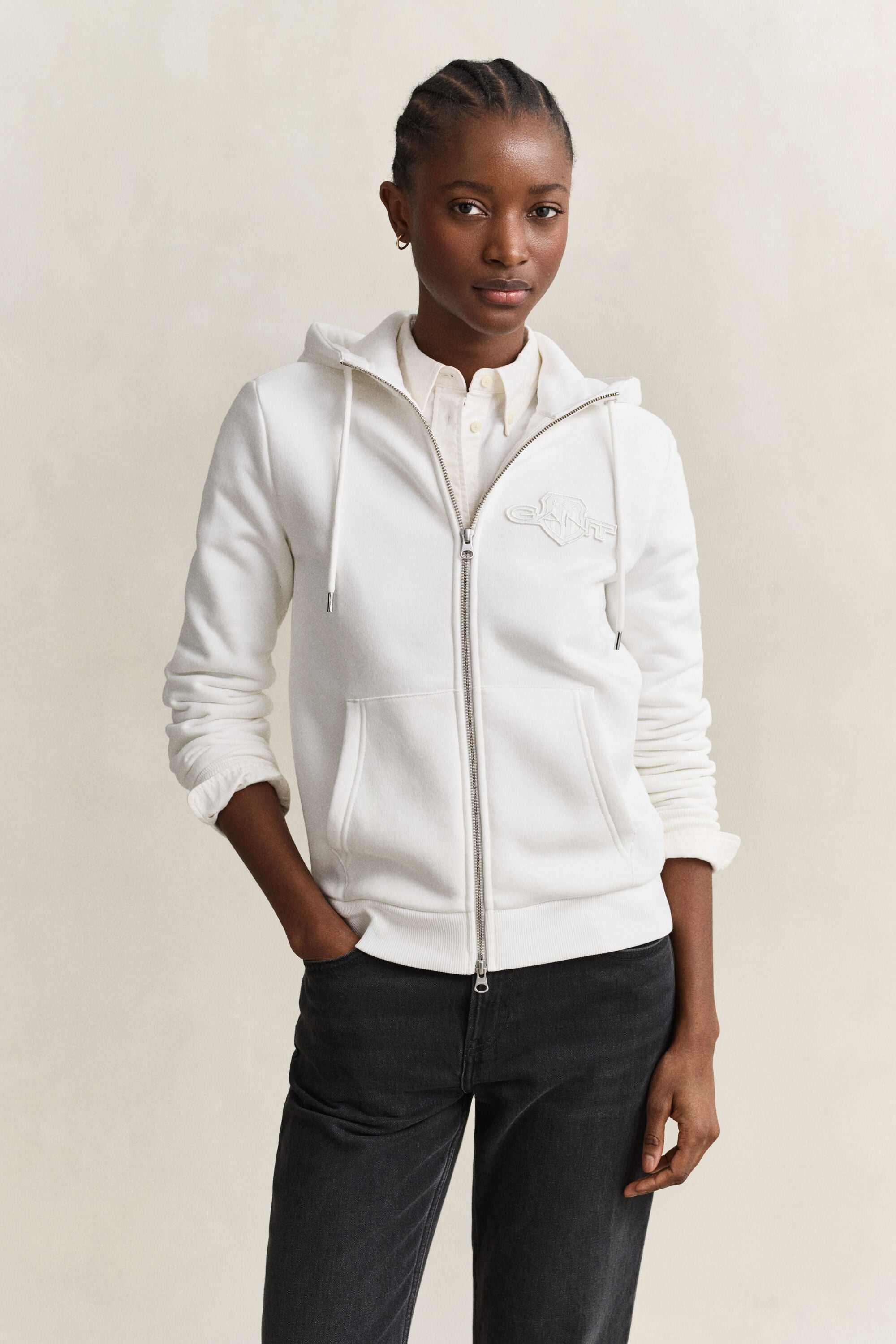 Sudadera con capucha y cremallera Tonal Shield