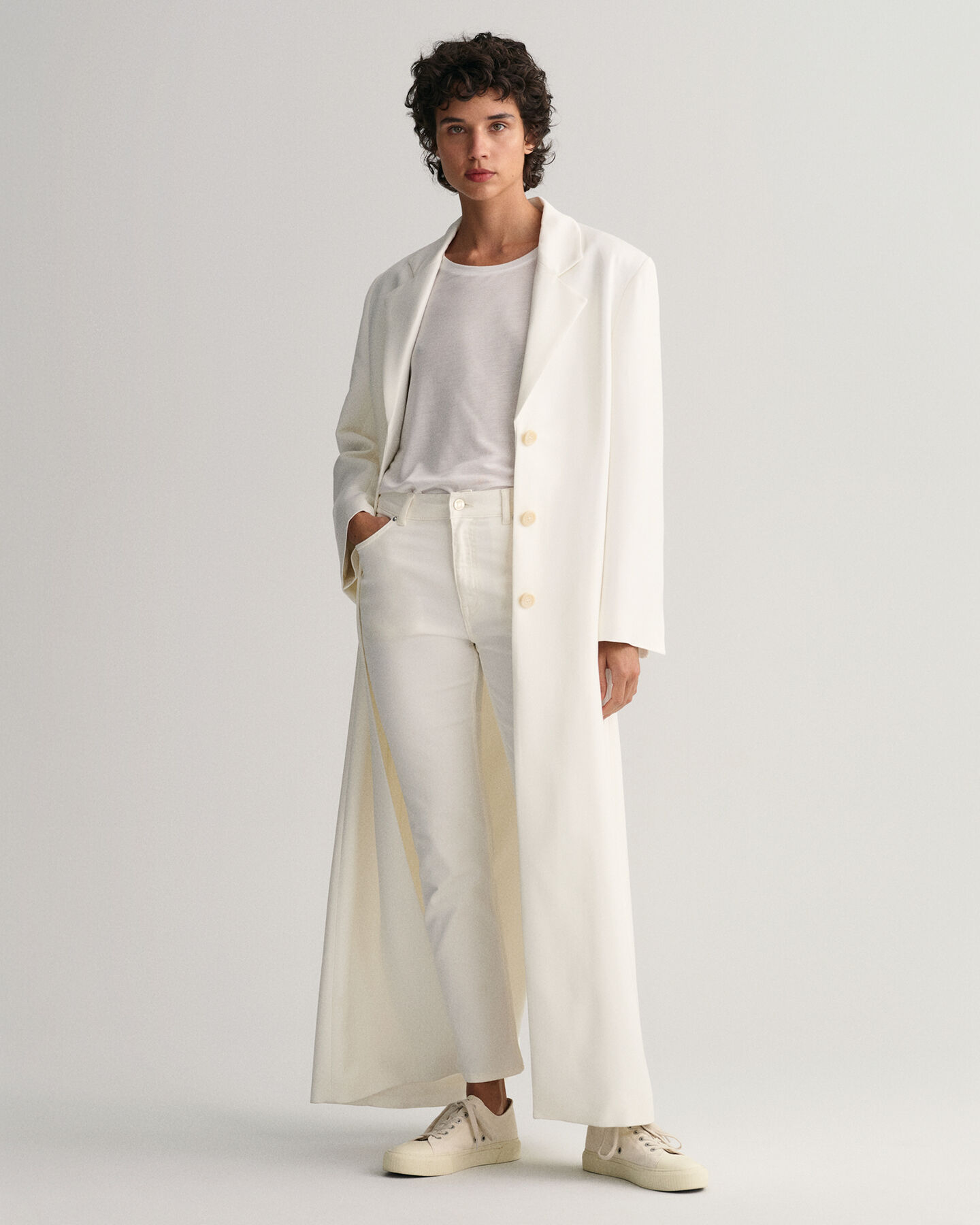 Vaqueros tobilleros Slim Fit blancos