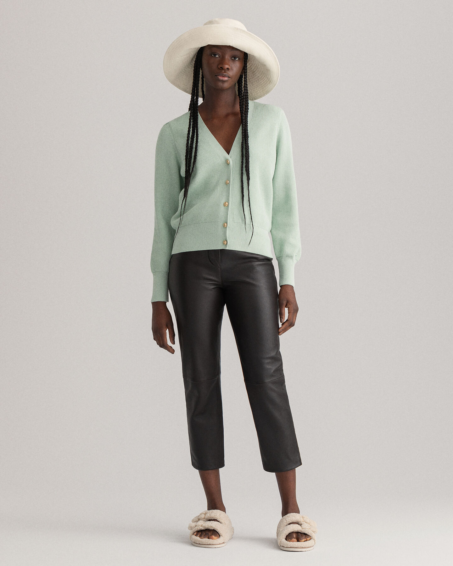 C&aacute;rdigan de algod&oacute;n acanalado