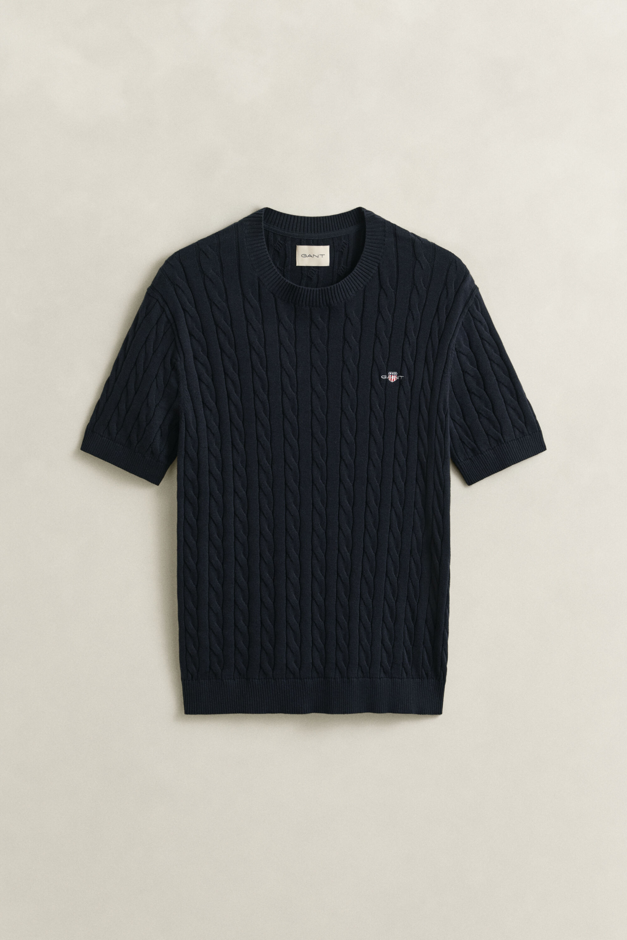 Jersey de punto de ochos de algodón con manga corta