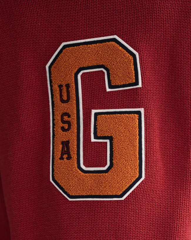 Jersey extragrande de estilo universitario con cuello redondo