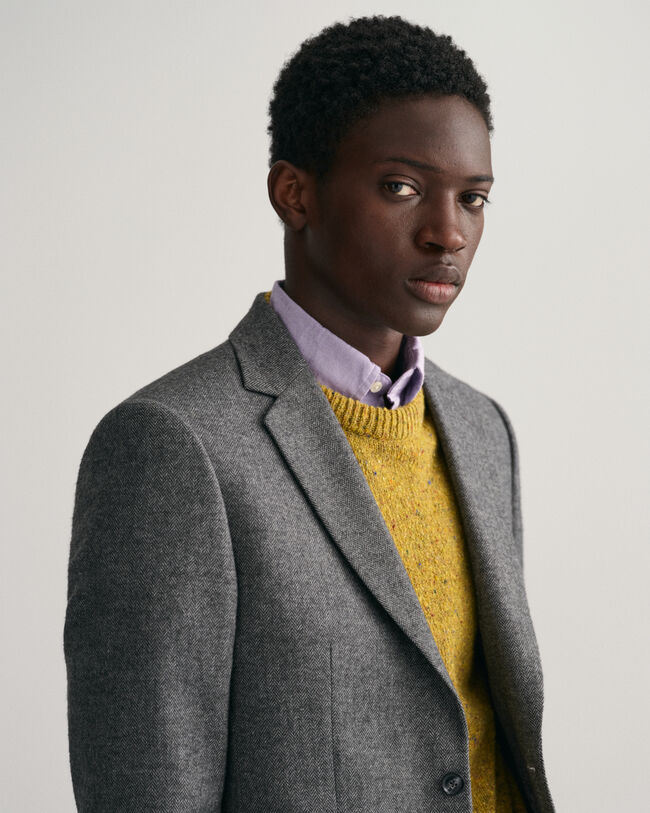 Americana de traje con diseño de espiga