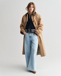 Gabán con cuello de piel