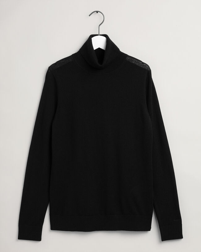 Jersey con cuello de cisne en lana merino lavable