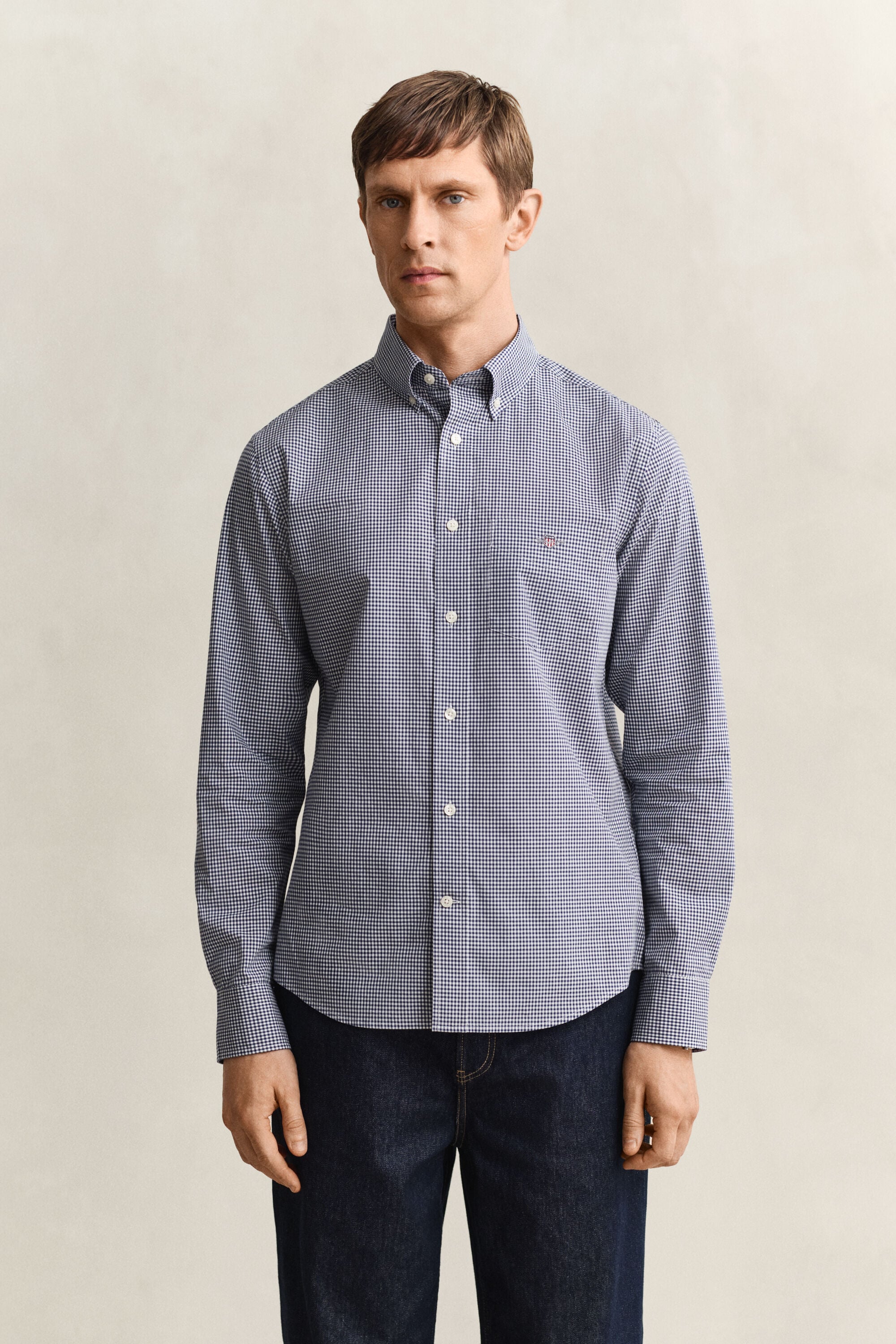 Camisa clásica de popelina de cuadros Vichy