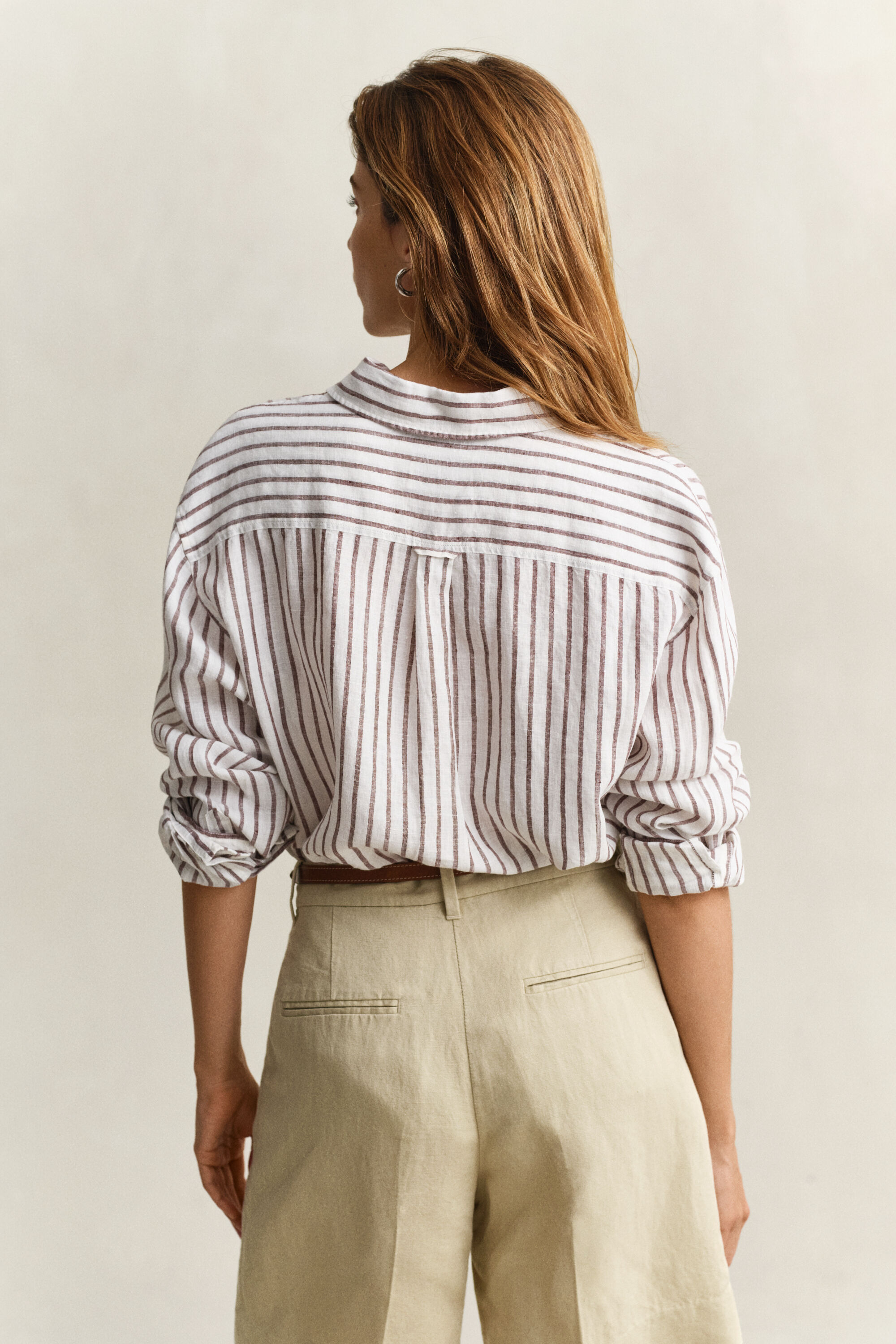 Camisa Relaxed Fit de lino a rayas