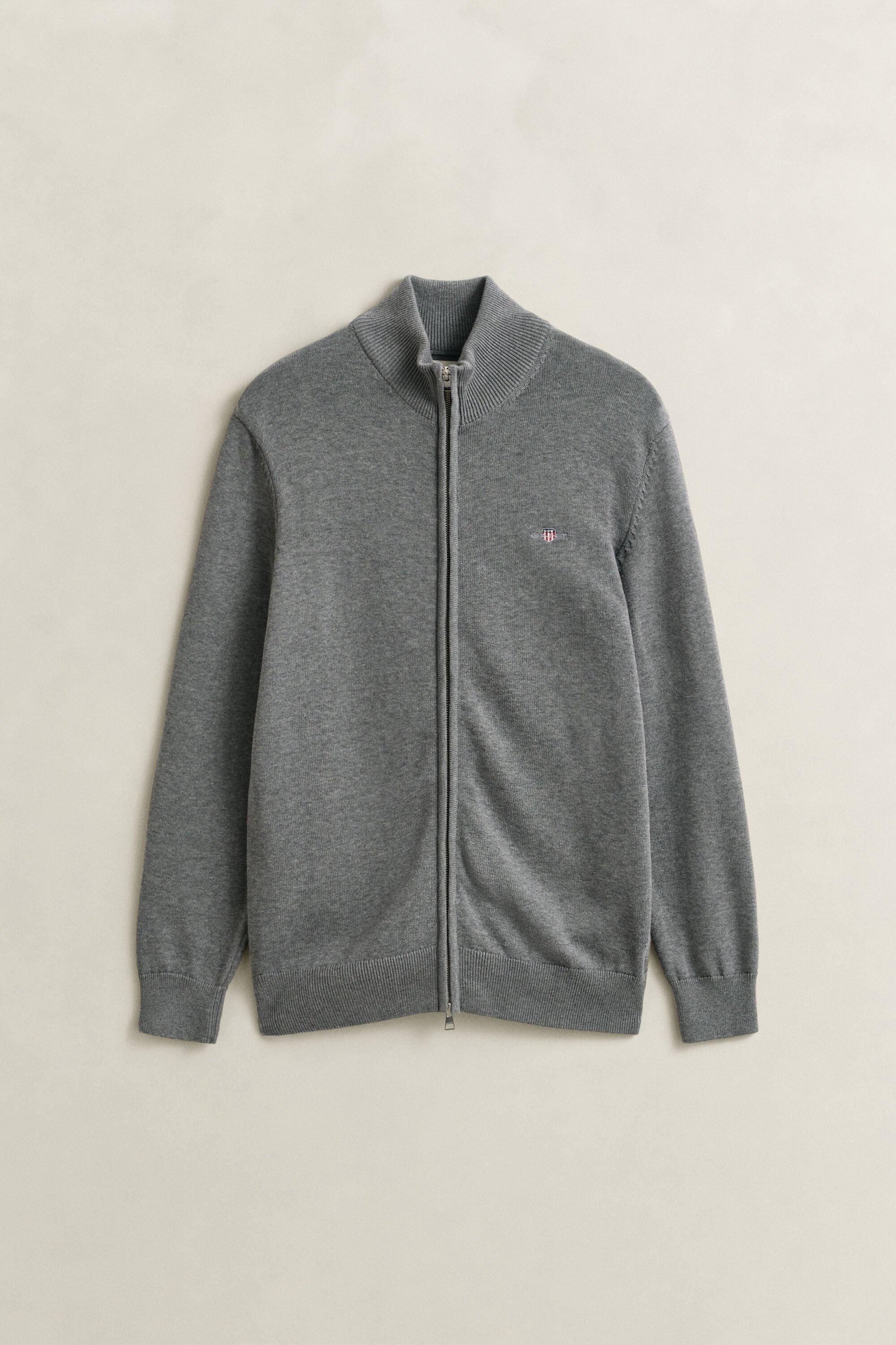 Cárdigan de algodón con cremallera Casual