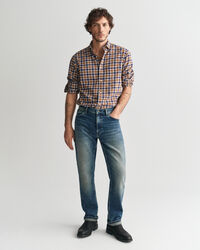 Camisa Regular Fit de sarga ligera a cuadros