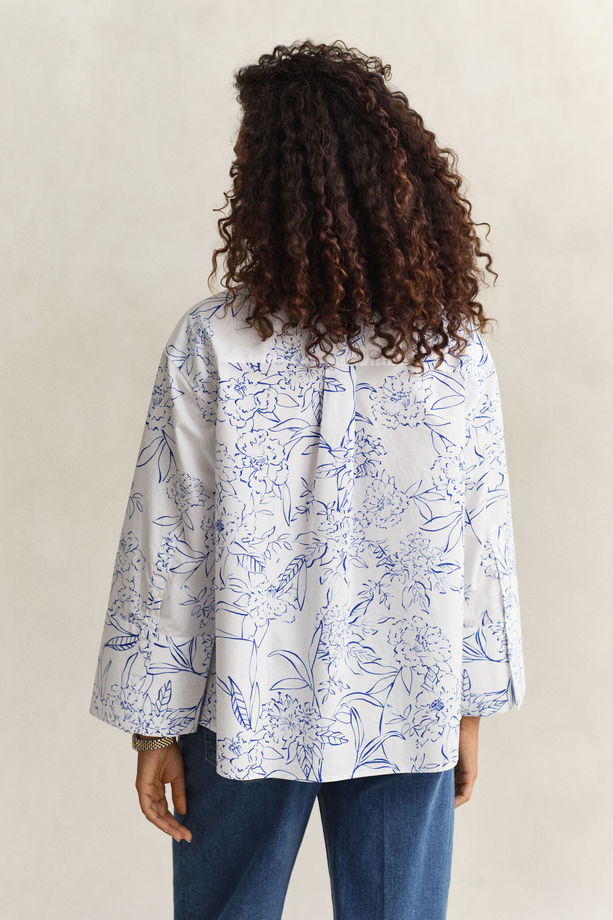 Camisa de popelina floral