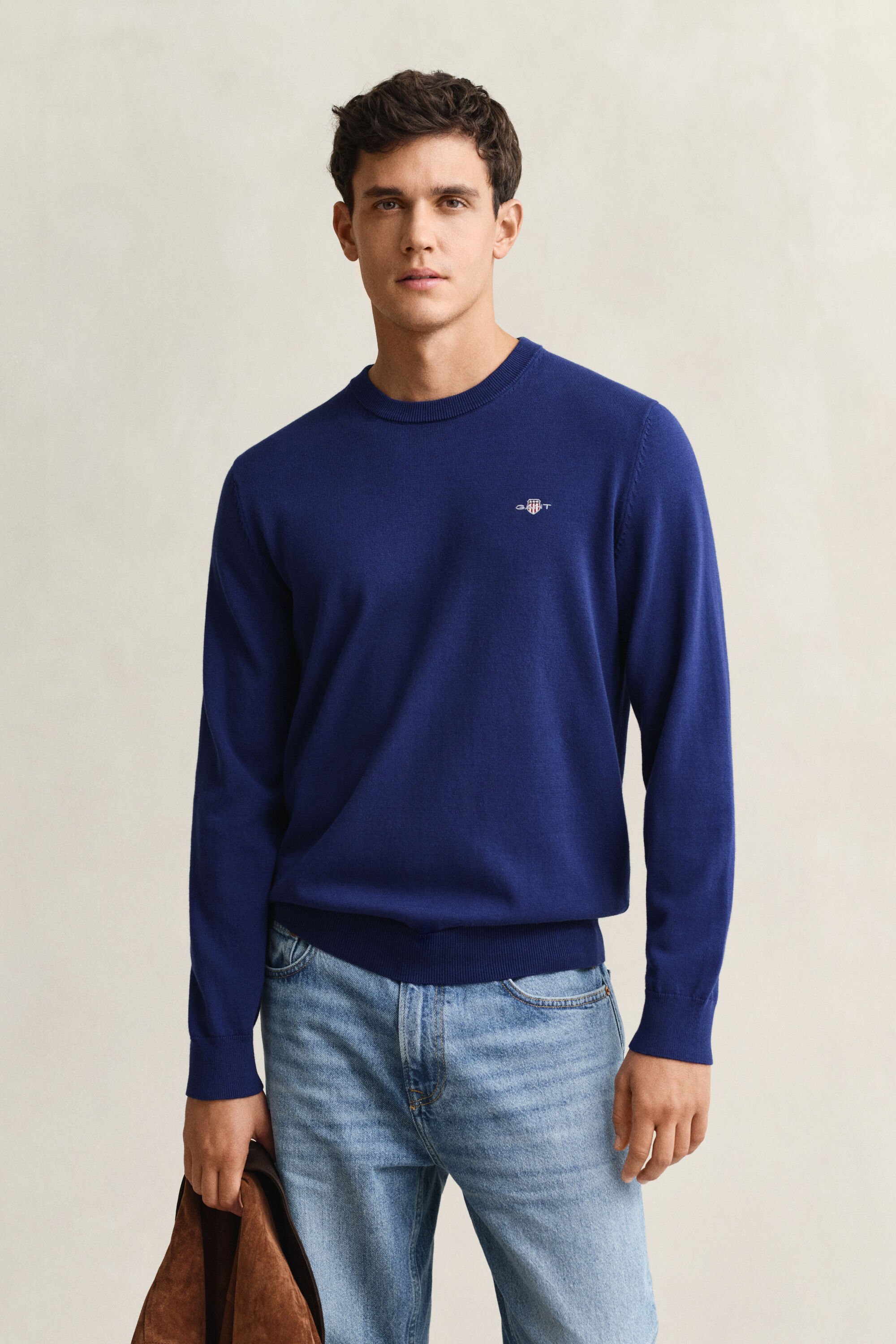 Jersey de algodón con cuello redondo