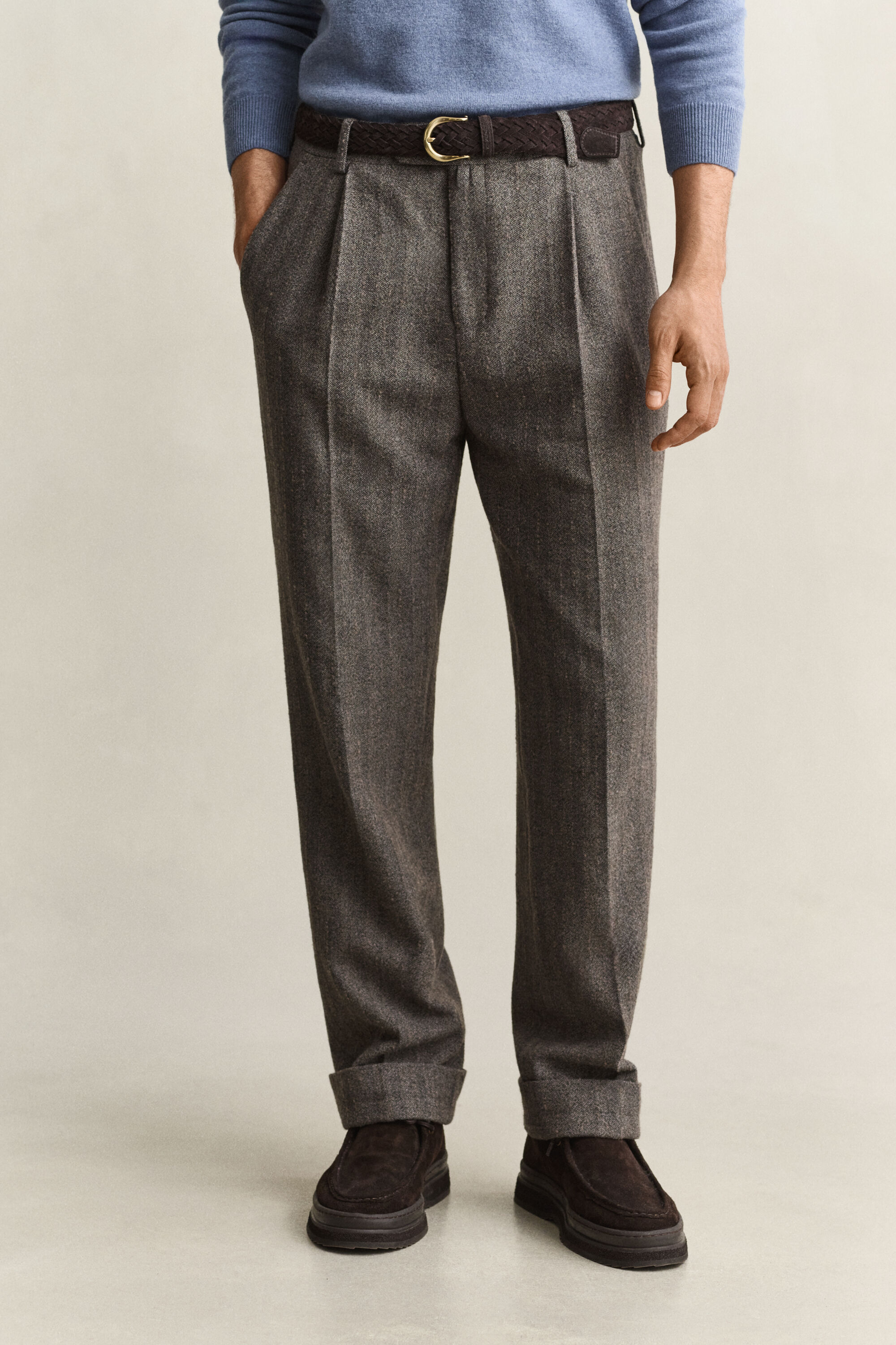 Pantalones de traje de raya diplomática