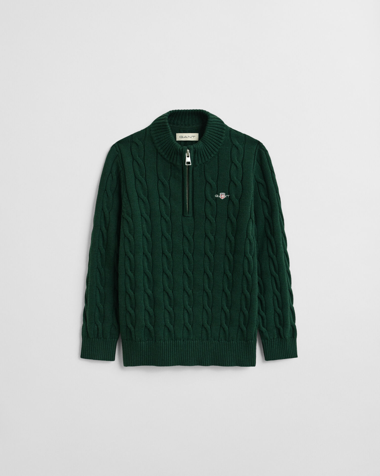 Jersey con media cremallera de punto de ochos en algodón Kids