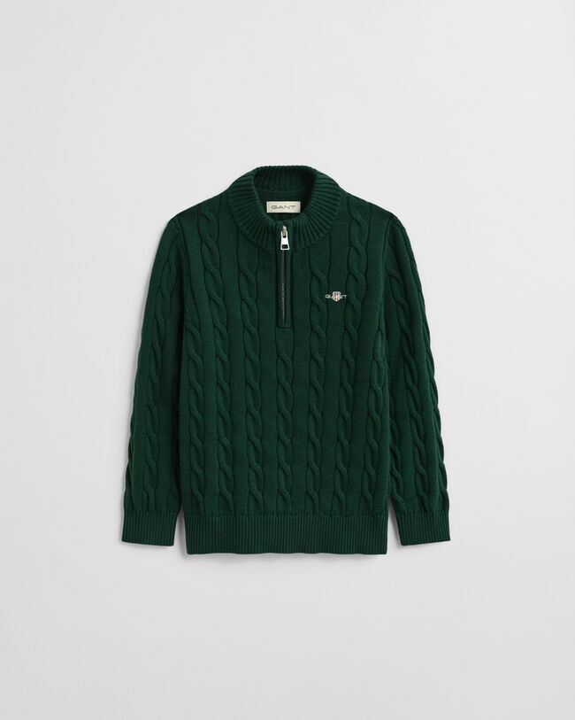 Jersey con media cremallera de punto de ochos en algodón Kids