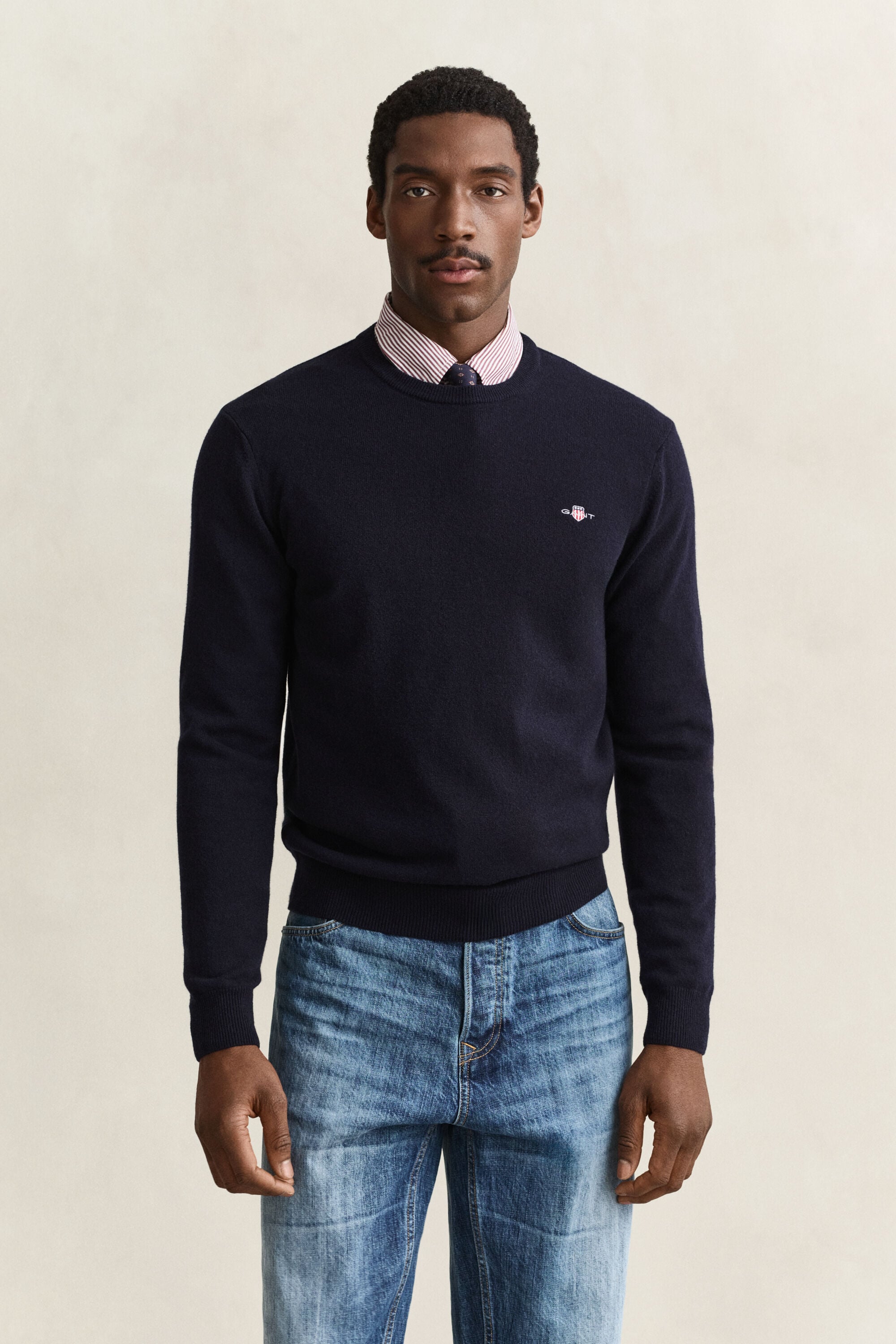 Jersey de lana de oveja con cuello redondo