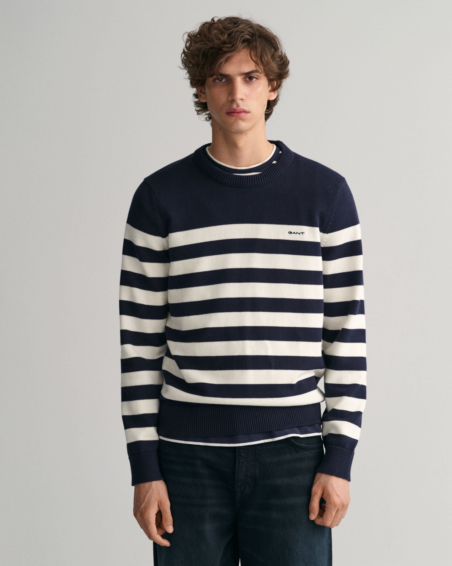Jersey de cuello redondo Breton Striped