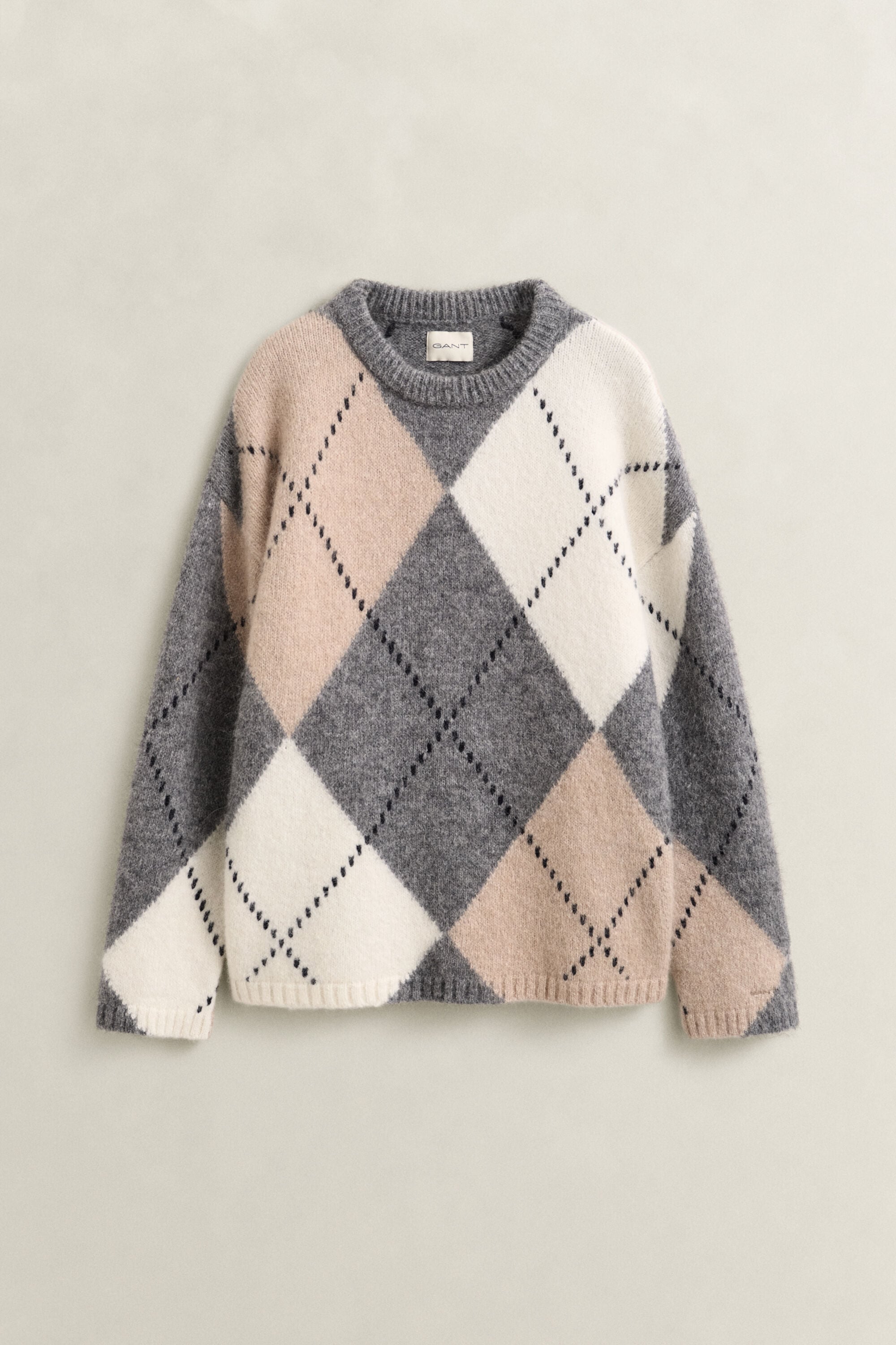 Jersey de rombos en mezcla de lana de alpaca
