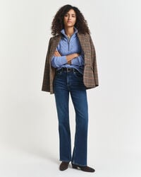 Jersey de punto de ochos con media cremallera en algodón elástico