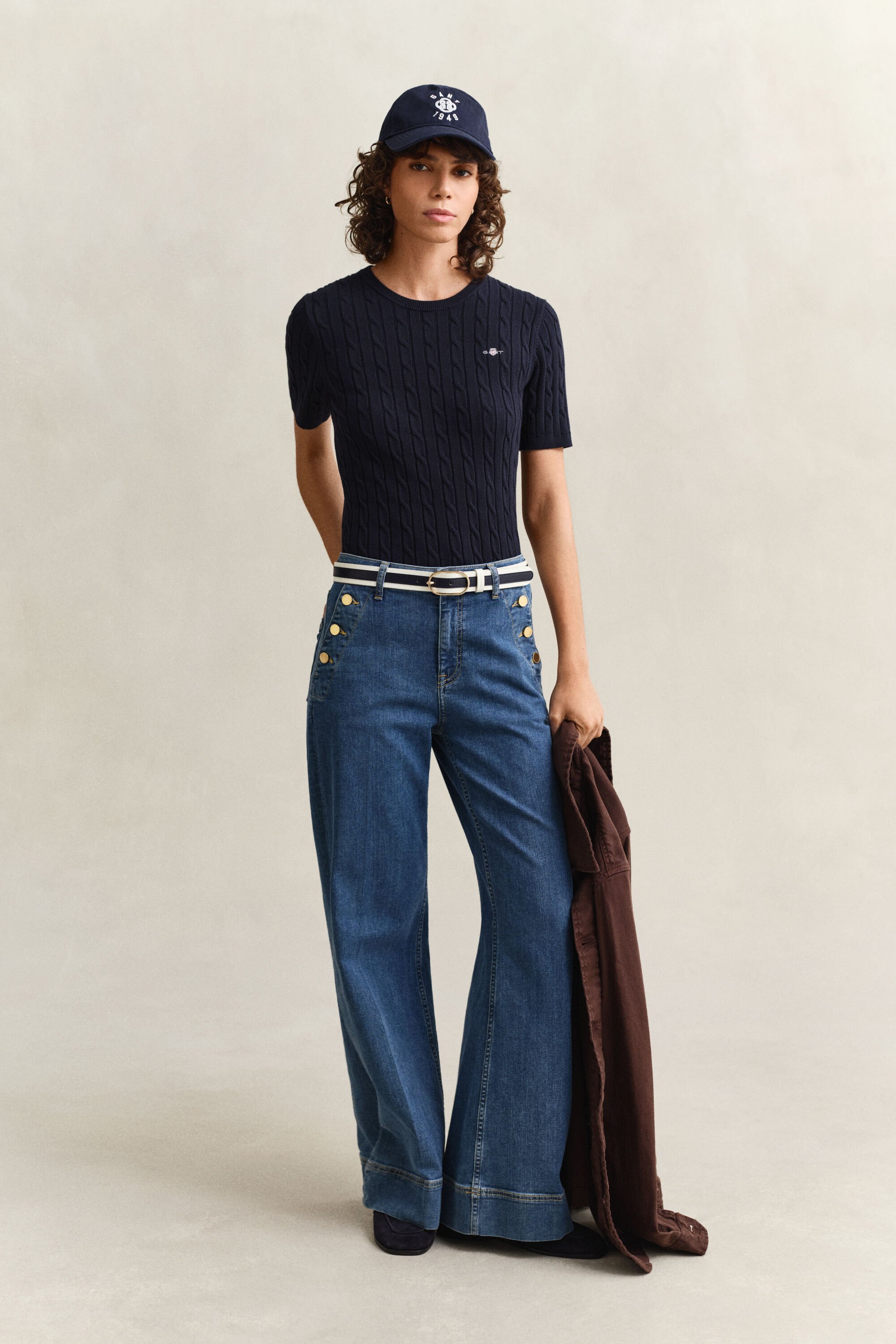 Jersey de punto de ochos y manga corta