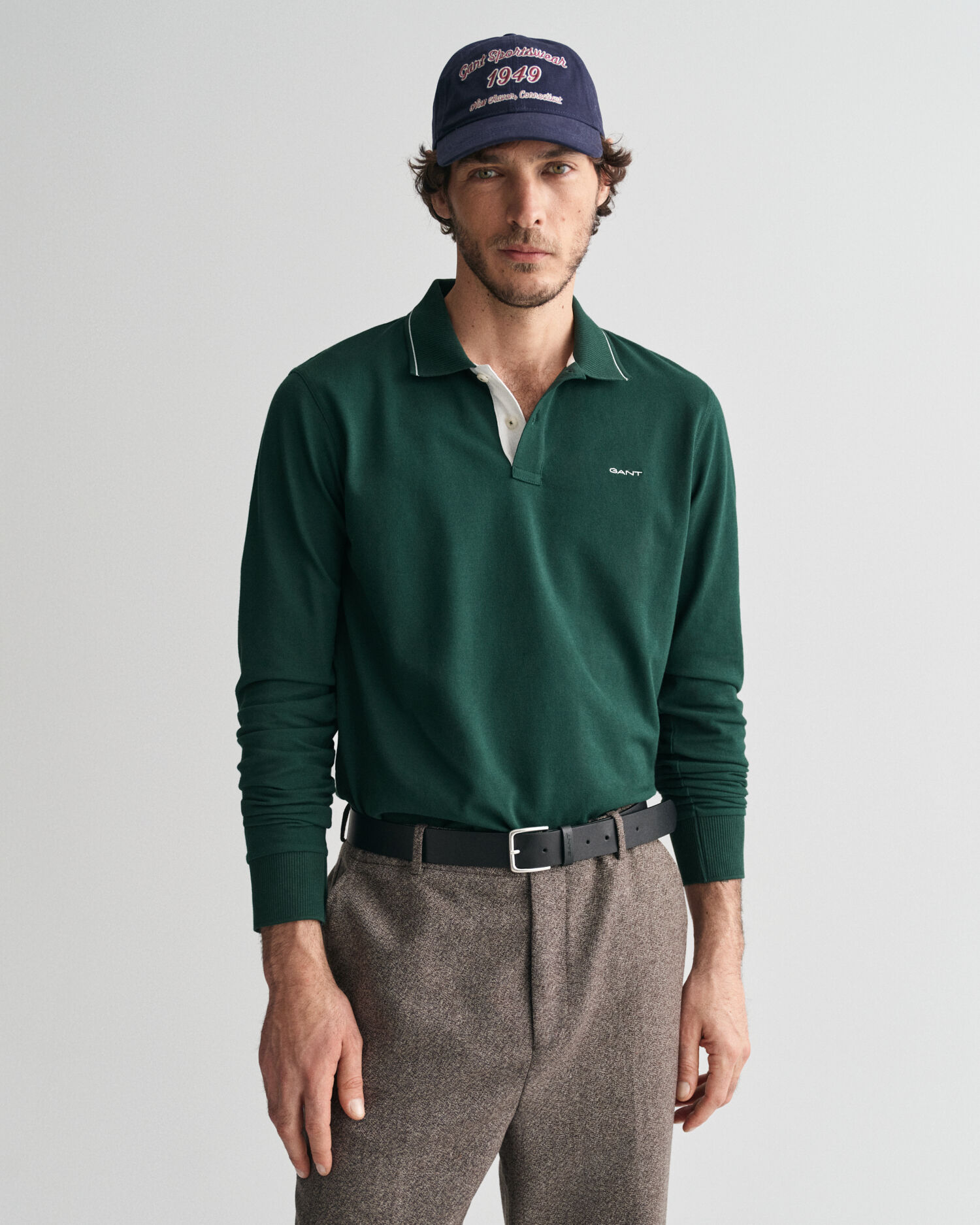 Polo de manga larga con cuello texturizado GANT