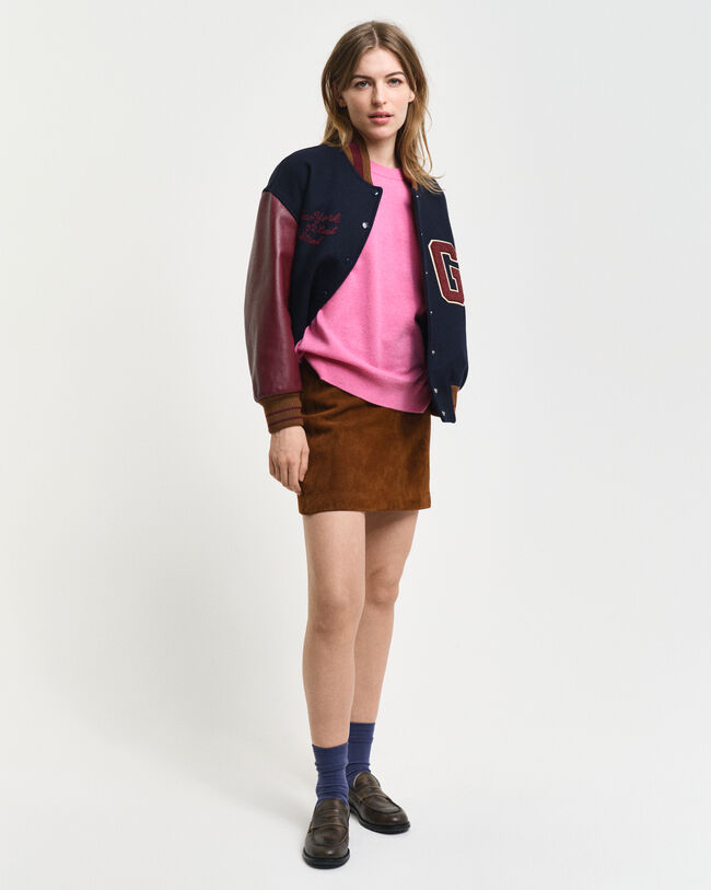 Jersey de cuello redondo en lana de oveja muy fina