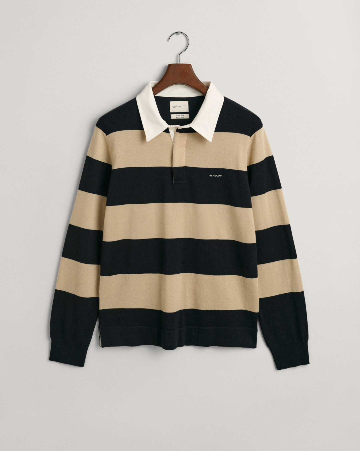 Rugger de lana merino de rayas anchas